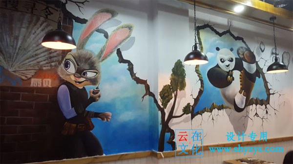 餐厅涂鸦功夫熊猫