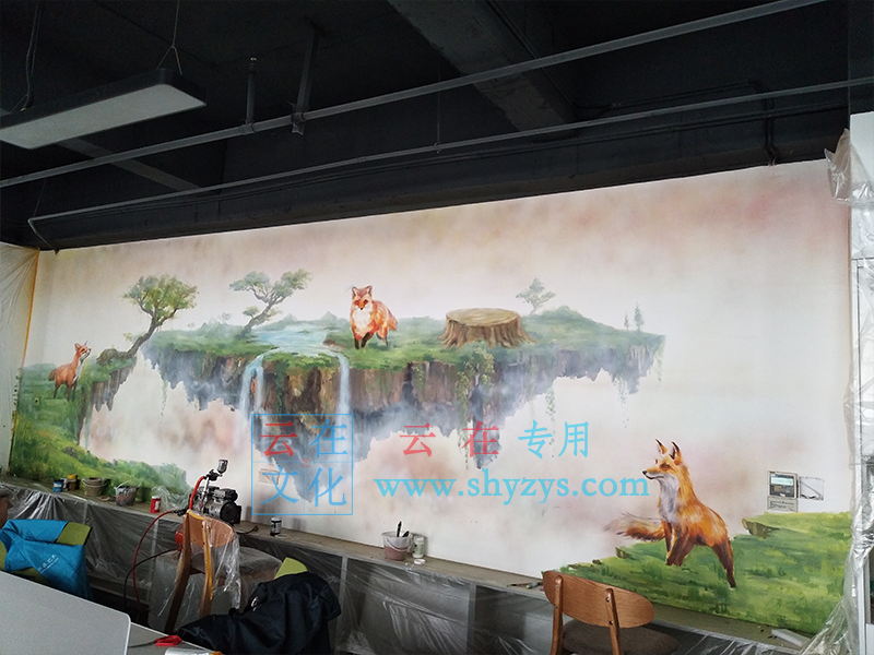 上海松江墙绘公司 3D立体画彩绘